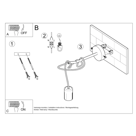 Applique EDISON noir