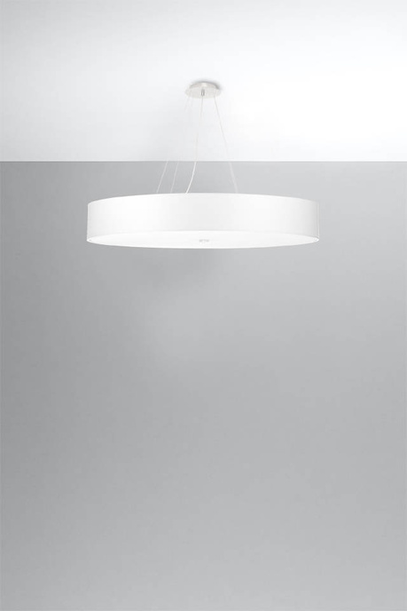Lustre SKALA 90 blanc + 6x ampoule LED E27 3000K Warm 7.5W 620lm