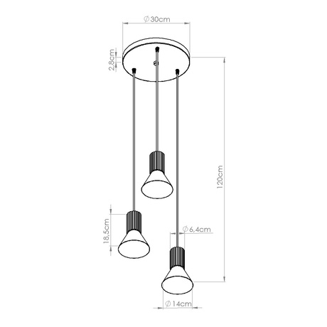 Lampe suspendue ESTRIA 3P beige