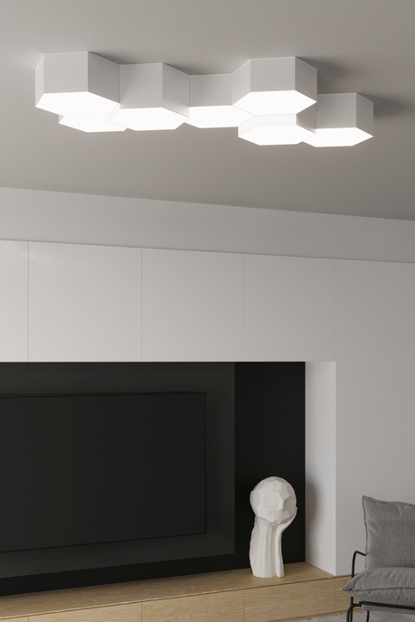 Plafond SUNDE 15 blanc + 2x ampoule LED E27 3000K Warm 7.5W 620lm