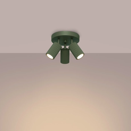 Plafonnier KARBON 3P vert olive