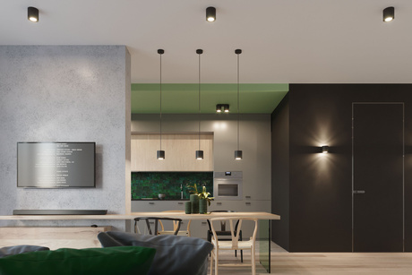 Lampe suspendue ORBIS 1 noir + 1x ampoule LED GU-10 4000K Froid 7W 630lm