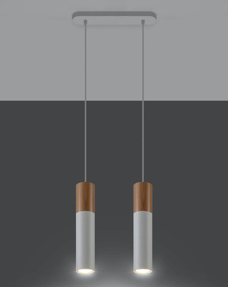 PABLO 2 lampe suspendue blanche + 2x GU-10 3000K Warm 7W ampoule LED 620lm