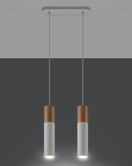 PABLO 2 lampe suspendue blanche + 2x ampoule LED GU-10 4000K froide 7W 630lm