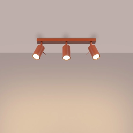 Plafonnier RING 3L rouge ochra
