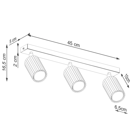 Plafonnier KARBON 3L taupe