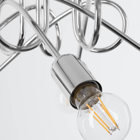 Lustre SUPEŁ 5 chrome + 5X ampoule LED E27 3000K 7W 760lm