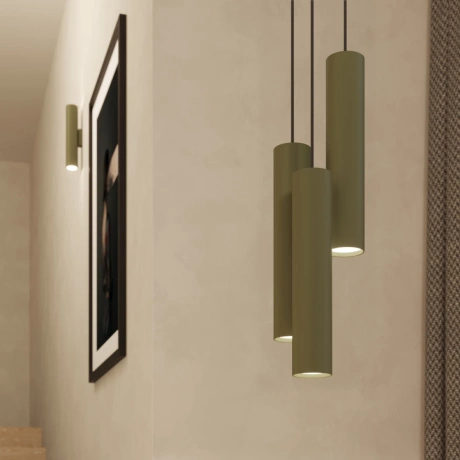 Lampe suspendue LAGOS 3L vert olive