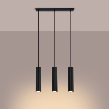 Lampe suspendue KARBON 3L noir