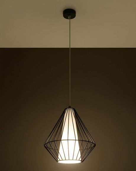 Lampe suspendue DEMI noire + 1x ampoule LED E27 3000K Warm 7,5W 620lm