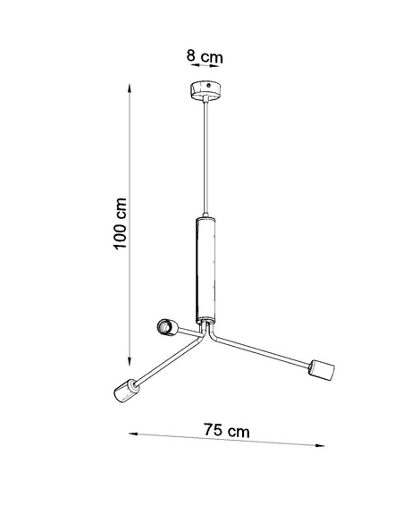 DUOMO Lustre 3D + 3x ampoule LED E27 3000K Warm 7.5W 620lm