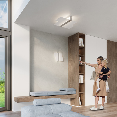 Plafond MASSIMO chrome + 2x ampoule LED E27 3000K Warm 7.5W 620lm