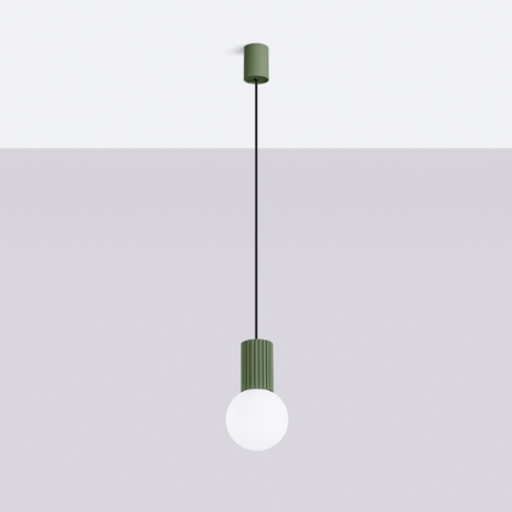 Lampe pendante HALO 1 vert olive