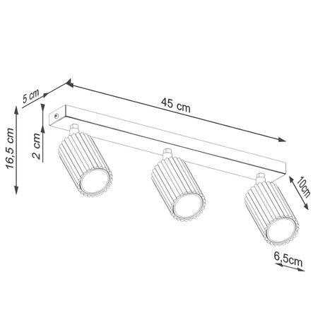 Plafonnier KARBON 3L vert olive
