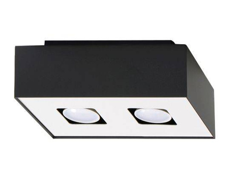 Plafond MONO 2 noir + 2x ampoule LED GU-10 4000K Froid 7W 630lm