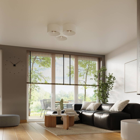 Plafond TELESTO blanc/bronze foncé + 1x ampoule LED E27 4000K Froid 7.5W 690lm