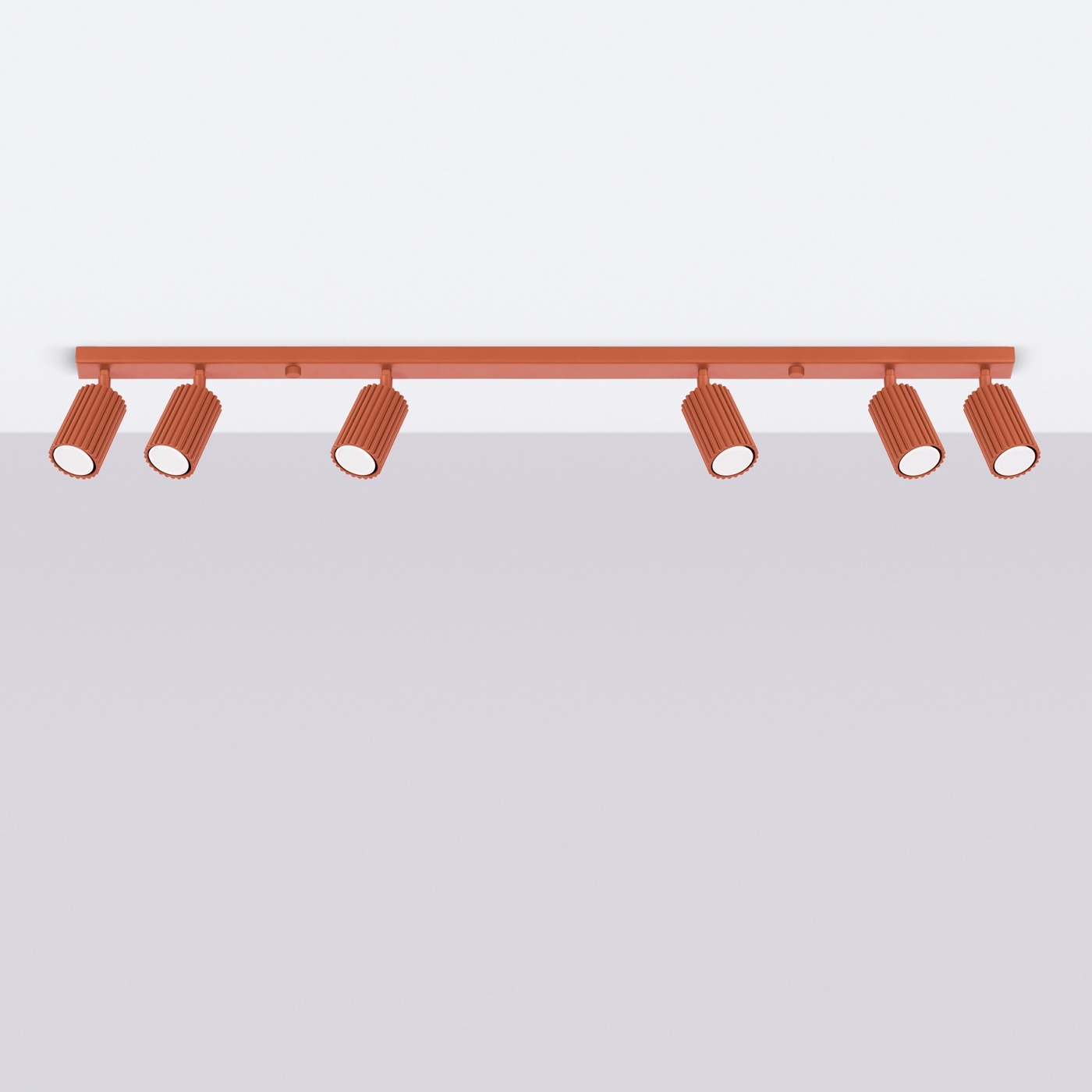 Plafonnier KARBON 6L rouge ocre