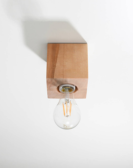 Plafond ARIZ bois naturel + 1x ampoule LED E27 4000K Froid 7.5W 650lm