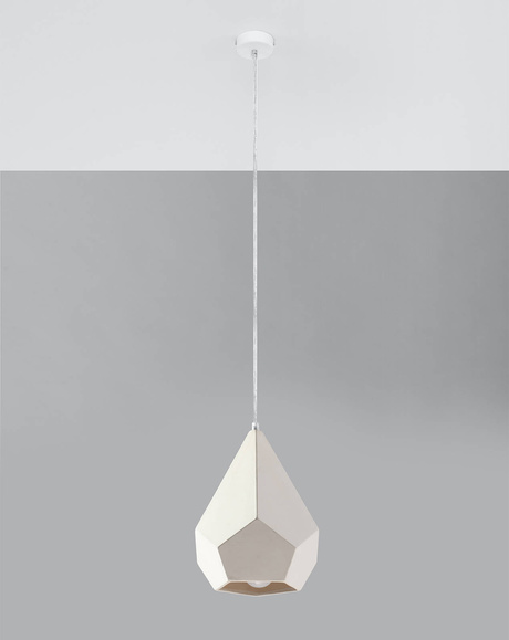 PAVLUS lampe suspendue en céramique blanche + 1x ampoule LED E27 3000K Warm 7,5W 620lm