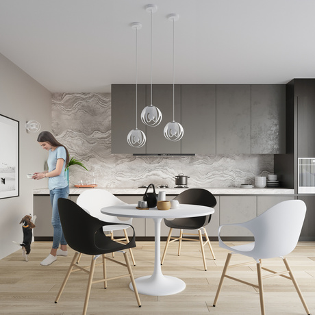 TULOS 3L lampe suspendue blanche + 3x ampoule LED E27 3000K Warm 7.5W 620lm