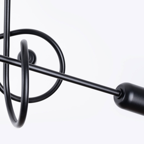 Lustre SUPEŁ 5 noir + 5X ampoule LED E27 3000K 7W 760lm