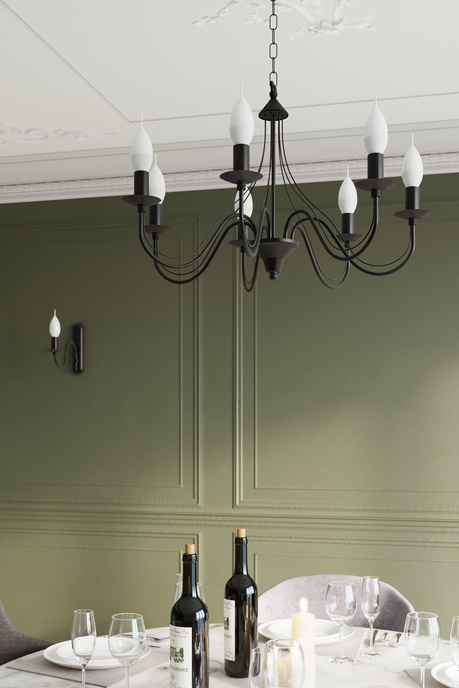 Lustre MINERWA 3 noir + 3x ampoule LED E14 3000K Warm 7.5W 620lm