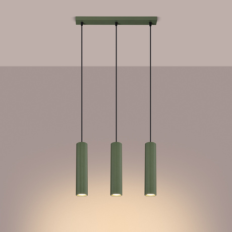 Lampe suspendue KARBON 3L vert olive