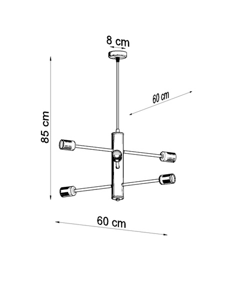 DUOMO lustre 6 + 6x ampoule LED E27 4000K Froid 7.5W 650lm