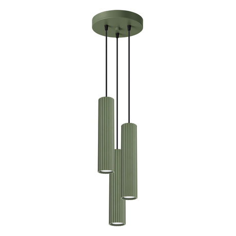 Lampe suspendue KARBON 3P vert olive