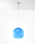 Lampe suspendue BALL bleue + 1x ampoule LED E27 4000K froide 7,5W 650lm
