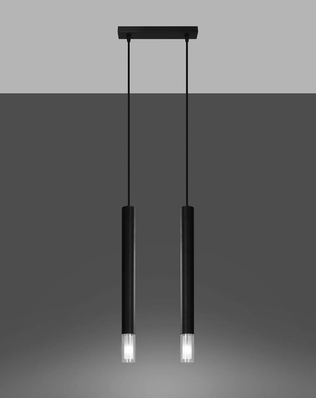 WEZYR 2 lampes suspendues noires + 2x ampoules LED G9 4000K Cold 4,5W 530lm