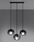 TULOS 3L lampe suspendue noire + 3x ampoule LED E27 3000K Warm 7.5W 620lm