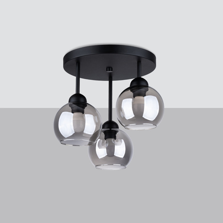 Lustre ALINO 3 noir + 3x ampoule LED E27 4000K Froid 7,5W 690lm