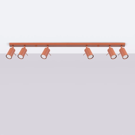 Plafonnier RING 6L rouge ochra