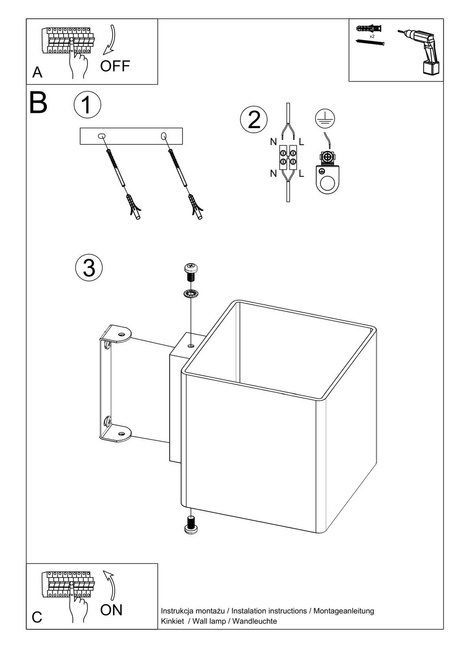Applique RICO + 1x ampoule LED G9 3000K Warm 4.5W 510lm