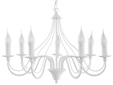 Lustre MINERWA 7 blanc + 7x ampoule LED E14 4000K Froid 7.5W 650lm