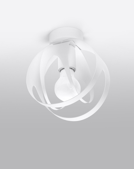 Plafond TULOS blanc + 1x ampoule LED E27 4000K Froid 7.5W 650lm