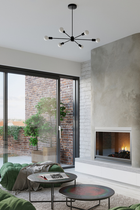 Lustre LANGO 5 noir + 5x ampoule LED E27 4000K Froid 7,5W 650lm