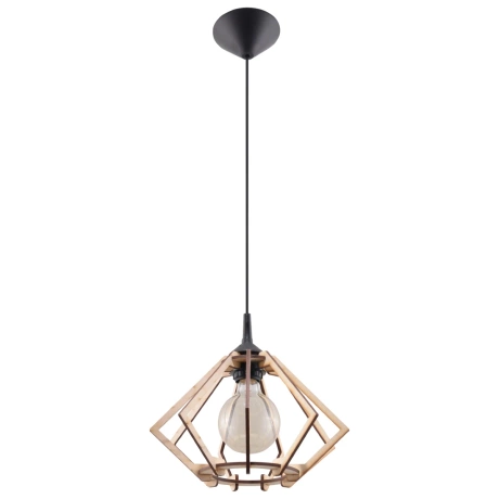 Lampe suspendue POMPELMO en bois naturel