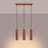 Lampe suspendue KARBON 3L rouge ocre