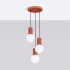 Lampe suspendue HALO 3P rouge ochra