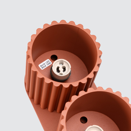 Plafonnier AURA 2 rouge ochra GU10