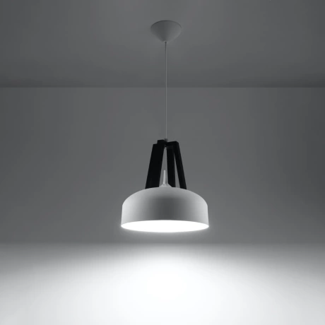 Lampe pendante CASCO blanc/noir