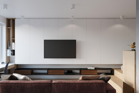 Plafond TIUBE blanc + 1x ampoule LED GU10 AR111 3000K Warm 12W 800lm