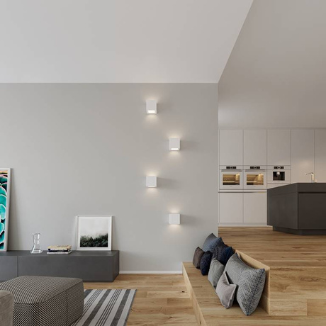 Applique en céramique LEO blanc + 1x ampoule LED E27 4000K Froid 7.5W 650lm