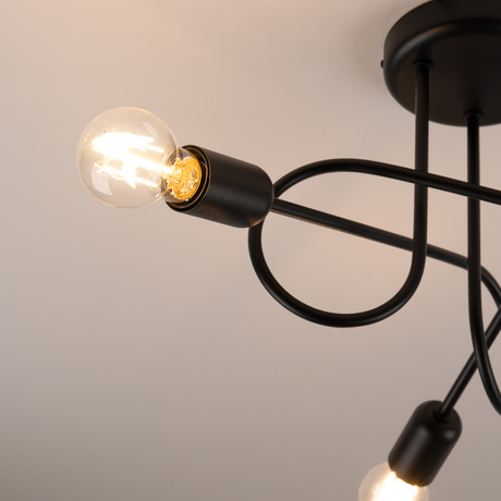 Lustre SUPEŁ 3 noir = 3X ampoule LED E27 3000K 7W 760lm