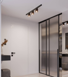 Plafonnier, 3 spots, système de rail triphasé, ORBIS