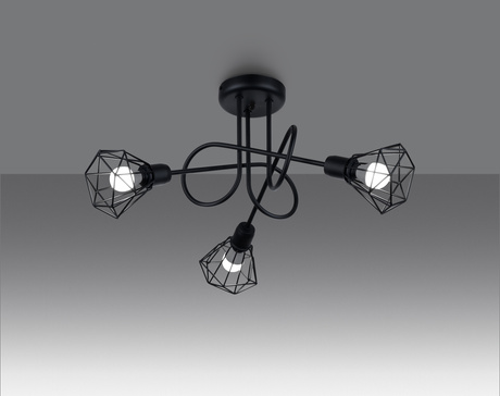 ARTEMIS 3S lustre noir + 3x ampoule LED E14 3000K Warm 7.5W 620lm