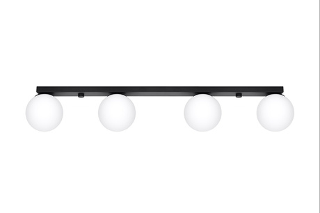 Plafond YOLI 4 noir + 4x ampoule LED G9 4000K froid 4.5W 460lm