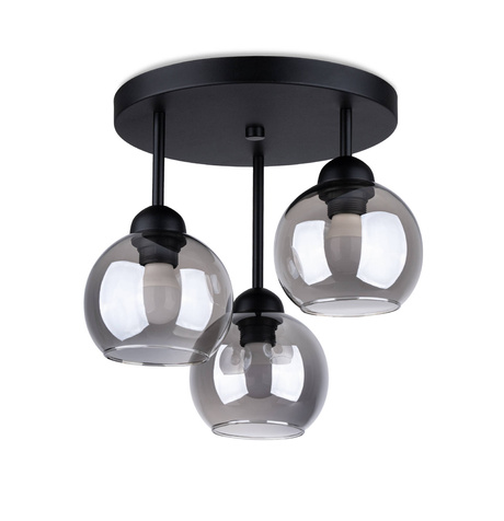Lustre ALINO 3 noir + 3x ampoule LED E27 4000K Froid 7,5W 690lm